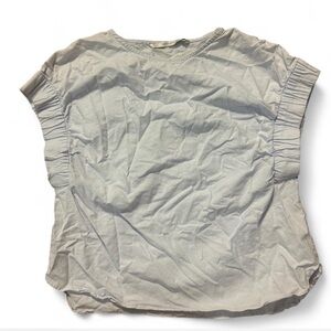 Zara Light blue Gathered Sleeve Blouse